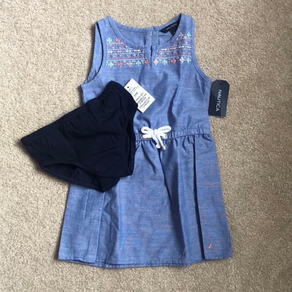 🤩Host Pick🤩 NAUTICA Embroidered Dress w Bloomers - Picture 2 of 9